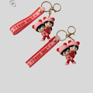3D Cute Couple Anime Keychain (Pink)