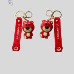 3D Strawberry Bear Keychain
