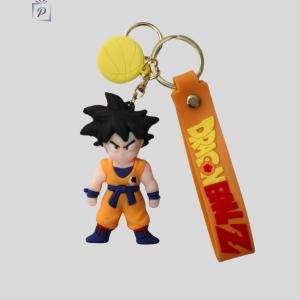 3D Dragon Ball Z Goku Keychain with Wrist Strap and Charm